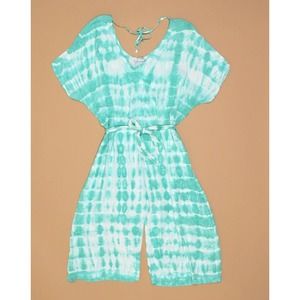 Brand new. Tiare Hawaii Green Tie Dye Dolman Crop Jumpsuit